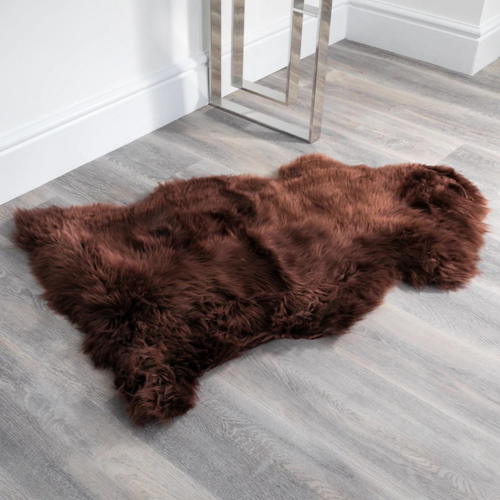 Sefton XXL New Zealand Sheepskin Rug in Brown